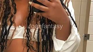 Joanfantasy fingers her pussy to orgasm in bathroom