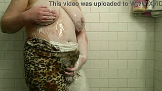 Hot fat bbw milf & pregnant transgender futunari with huge natural saggy tits masturbates in bathroom & make extreme kinky cumflation show - amateur arabian snowwhite
