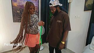 hot ebony tailor seduces client for extra cash