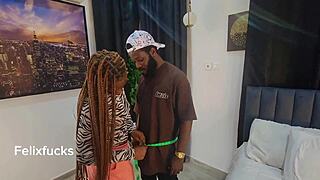 hot ebony tailor seduces client for extra cash