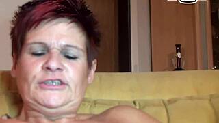 German housewife masturbates on camera