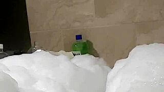 cyno enjoys relaxing bubble bath time alone