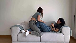 Two girls in lingerie humiliating their ex