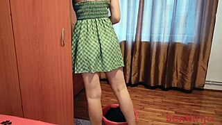 Step mother spots erect penis and sucks it