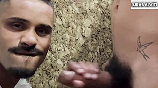 you like watching this tattooed guy suck my big cock in the gas station bathroom