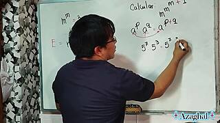 student solves math problems with erotic exponent laws