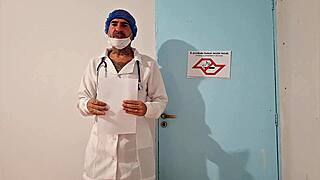 Married woman lets the doctor examine her during a private hospital visit