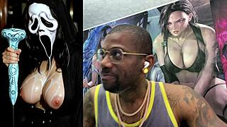 Facial cumshot on fashion model stepdaughter fucking her tight bald pussy