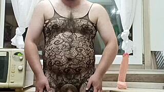 a thick ass russian whore gets anal fucked at work
