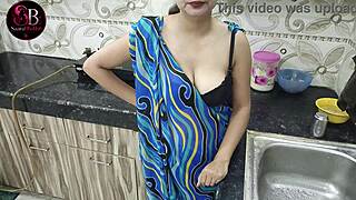 Indian stepmom and stepson in kitchen make yaar with hindi dirty talk