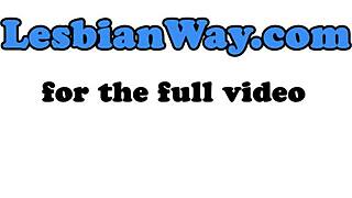 cute blonde lesbian dives into hairy pussy with passion