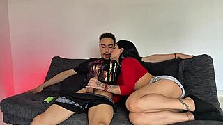 Hermanastra Latina Surprises Me While Watching a Movie - Porno Español