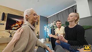 a peaceful forest hike leads to wild threesome with two girls and cuckold