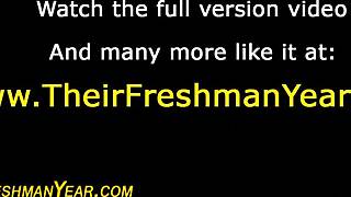 POV Blonde Coed Teen with Small Tits Rides Hard