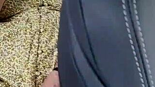 my dirty housewife wanks hard in public car till orgasm!