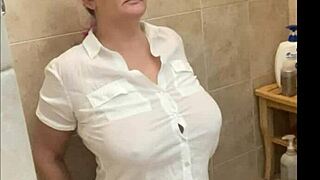 blonde stunner submits to first-time humiliation drenched in hot streams