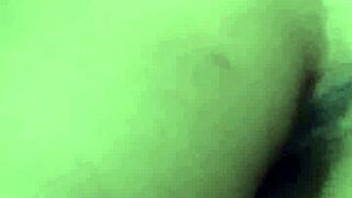 step daddy's hands slide over step girl's tight body in see through tease