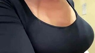 my slutty neighbor milf flashes her huge natural tits nipples outside