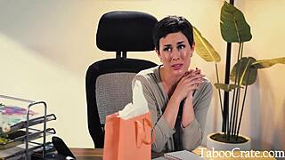 Innocent Petite Teen Intern Fucked Hard by MILF Boss's Husband at Office Cuckold 3some