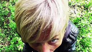 Who wants to fuck this blonde German milf rough outdoors?